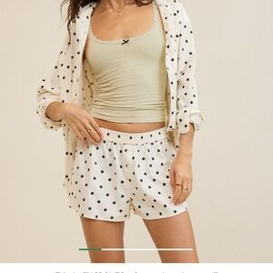 Aerie Flannel Polka Dot Pajama Set